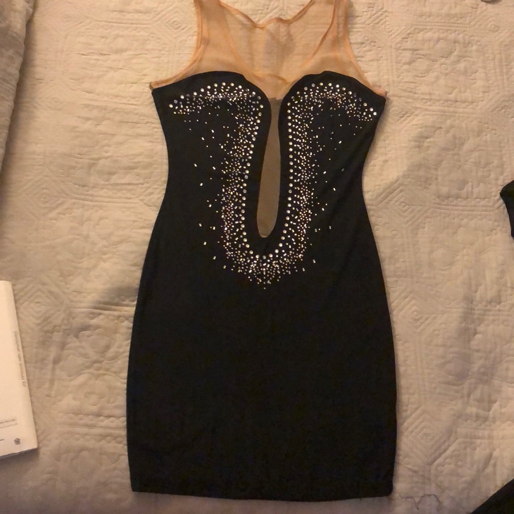 Black dress with rhinestones